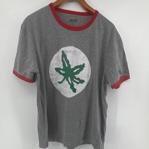 Ohio State Authentic Apparel Ohio State Buckeyes‎ Gray Red Shirt XL Leaf Logo